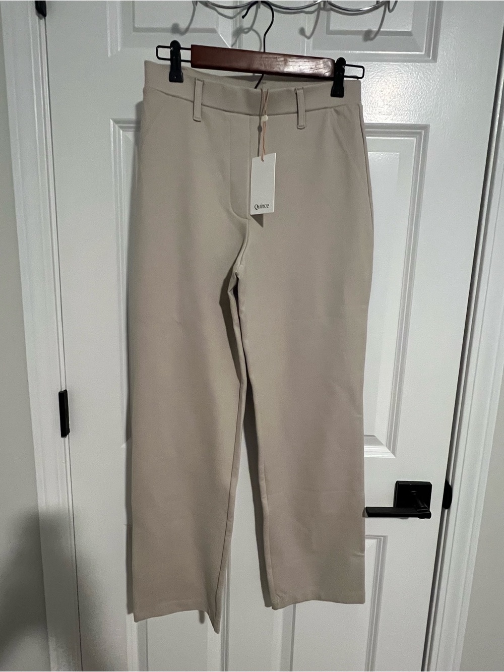 Quince Women Ultra Stretch Pointe Straight Leg Pants Ecru Color